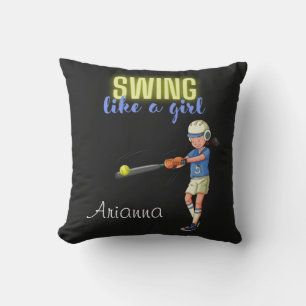 Swing Like A Girl Softball  Cushion