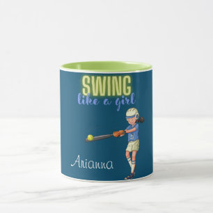 Swing Like A Girl Softball  Mug