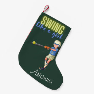 Swing Like A Girl Softball   Small Christmas Stocking