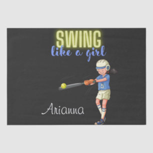 Swing Like A Girl Softball  Tissue Paper