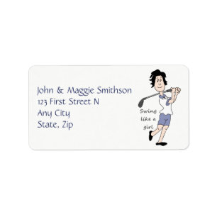 Swing like a Girl Women's Golf Custom Address Label