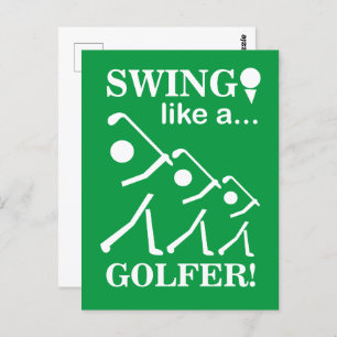 Swing Like A Golfer Golf Postcard