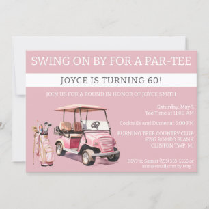 Swing on by for a Birthday Par-Tee, Golf Themed Invitation