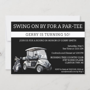 Swing on by for a Birthday Par-Tee, Golf Themed Invitation
