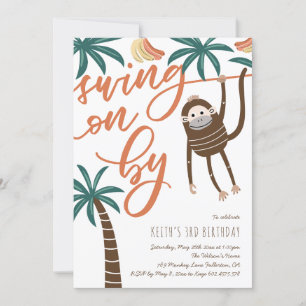 Swing on by wild birthday invitation