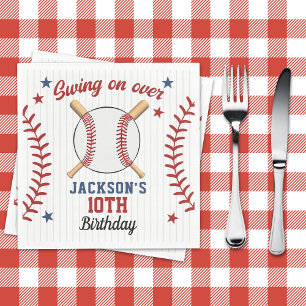 "Swing On Over – Baseball Birthday Party  Napkin
