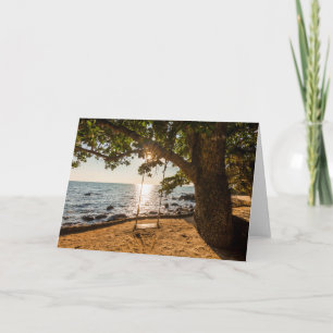 Swing on the Beach at Sunset Card