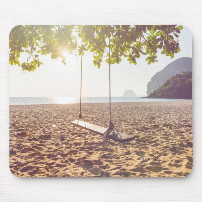 Swing on the Beach at Sunset Mouse Mat (Front)