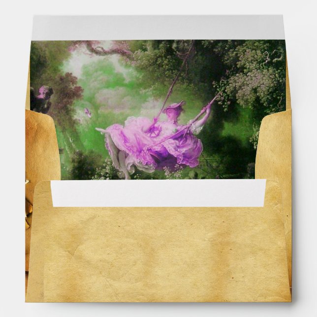 SWING, RED WAX SEAL PARCHMENT green purple violet Envelopes (Back (Bottom))