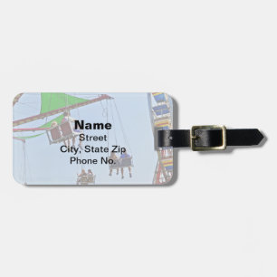 Swing Ride Next to Ferris Wheel Luggage Tag