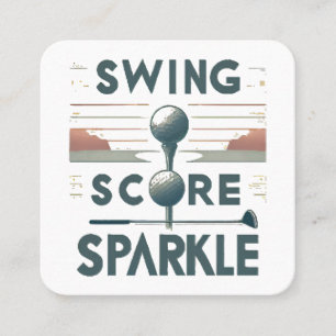 Swing, Score, Sparkle Square Business Card