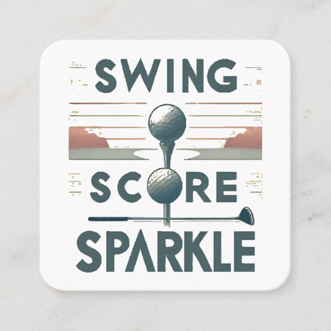 Swing, Score, Sparkle  Square Business Card (Front)