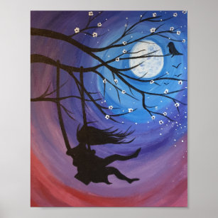 Moon Swing Art Wall Decor Zazzle