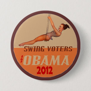 Swing Voters for Obama 2012 7.5 Cm Round Badge