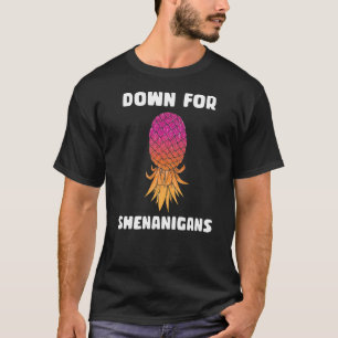 Swinger Couple Down For Shenanigans Pineapple T-Shirt