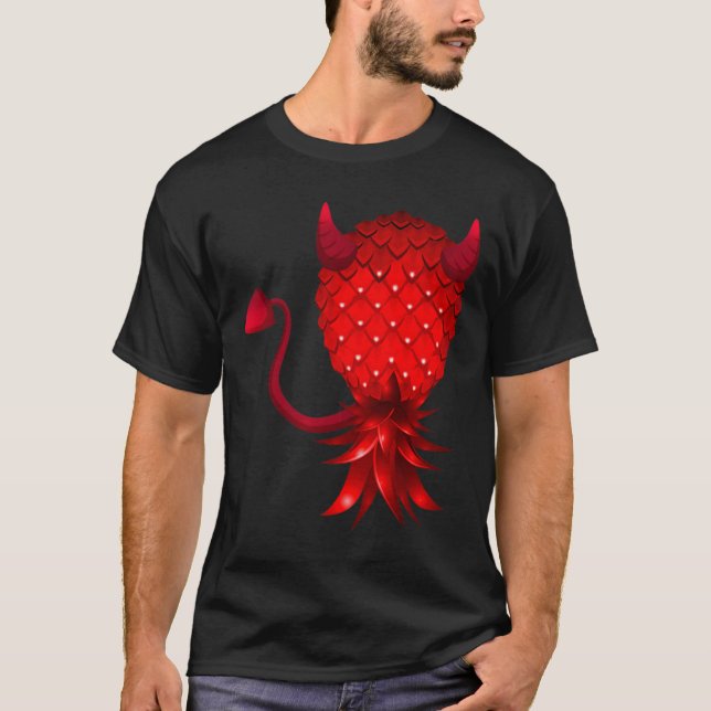 Swinger Upside Down Bad Pineapple Devil Horn T-Shi T-Shirt (Front)