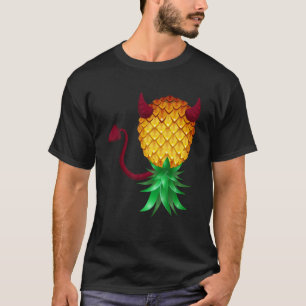 Swinger Upside Down Bad Pineapple Devil Horn T-Shirt