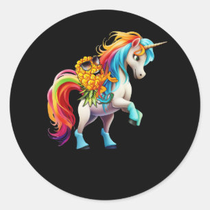 Swinger Upside Down Pineapple Magical Unicorn Rain Classic Round Sticker