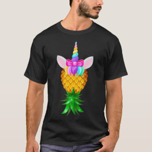 Swinger Upside Down Pineapple Magical Unicorn Rain T-Shirt