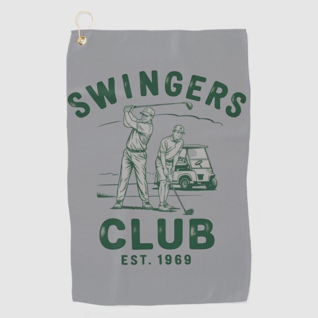 Swingers Club Funny Sarcastic Golfing Golfer Golf Towel (Front)