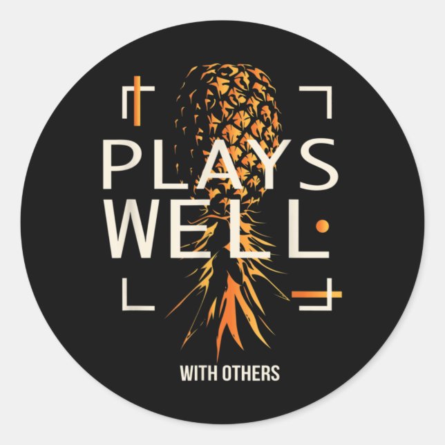 Swingers Lifestyle Funny Upside Down Pineapple Classic Round Sticker (Front)