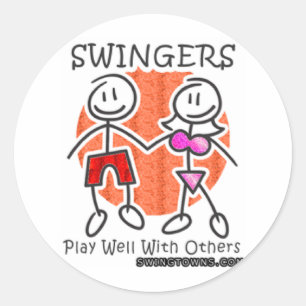 Swingers Play Well Together Classic Round Sticker