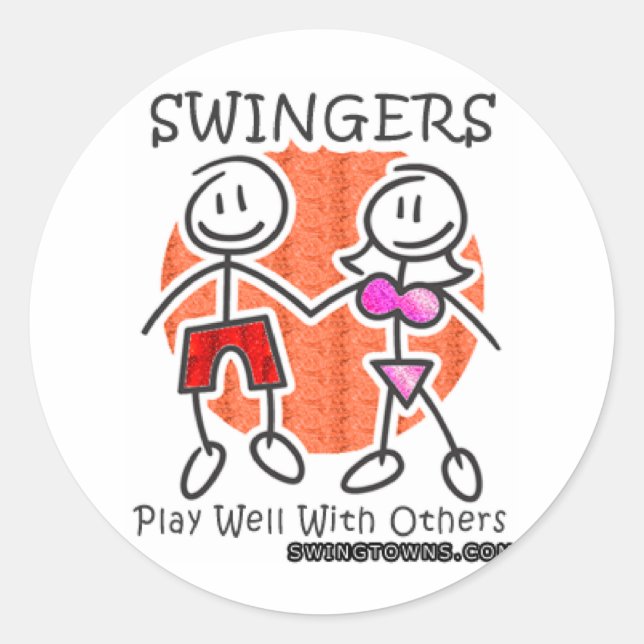 Swingers Play Well Together Classic Round Sticker (Front)