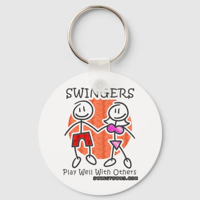 Swingers Play Well Together Key Ring (Front)