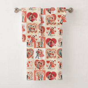 Swingin' Sixties Valentine Patchwork Bath Towel Set