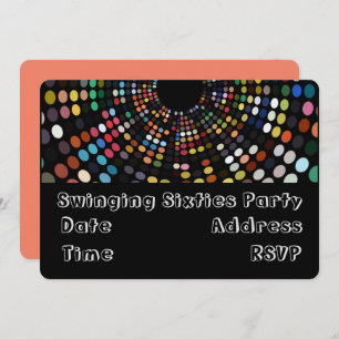 Swinging 60s retro party theme invitation