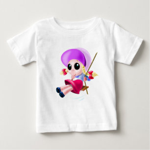 Swinging Baby T-Shirt Happy Girl - Painting