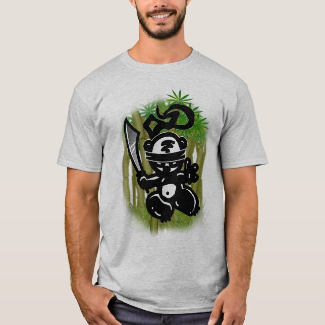 Swinging-Bamboo-Panda-Style T-Shirt (Front)