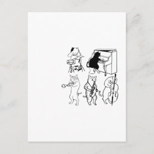 Swinging Cats Jazz Music Funny Kitty Cartoon Postcard
