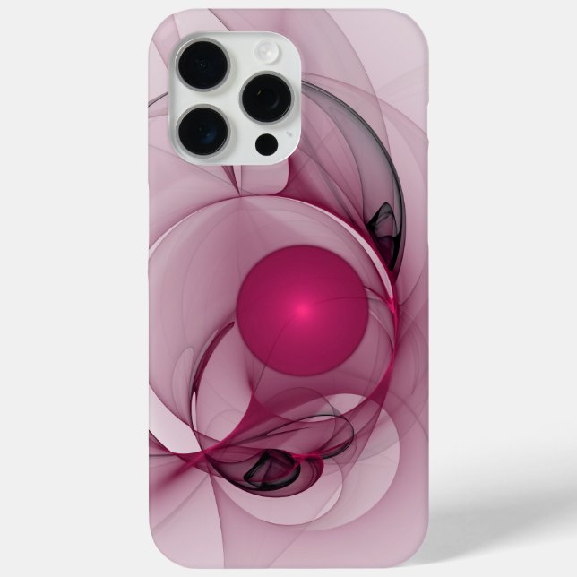 Swinging Fractal, Modern Abstract Berry Pink Art Case-Mate iPhone Case (Back)