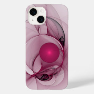 Swinging Fractal, Modern Abstract Berry Pink Art Case-Mate iPhone 14 Case