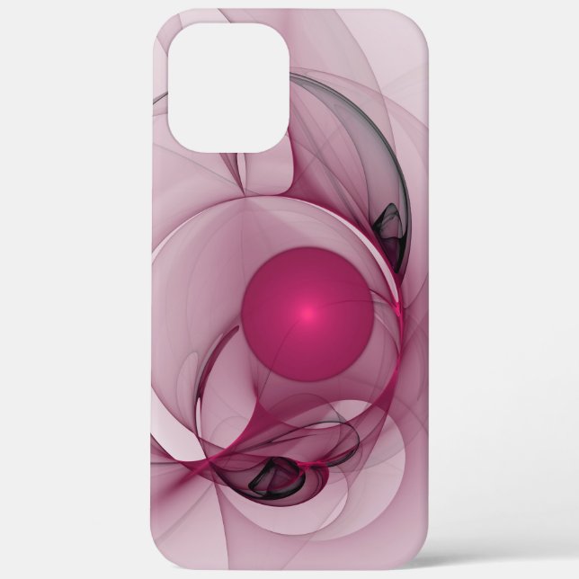 Swinging Fractal, Modern Abstract Berry Pink Art Case-Mate iPhone Case (Back)