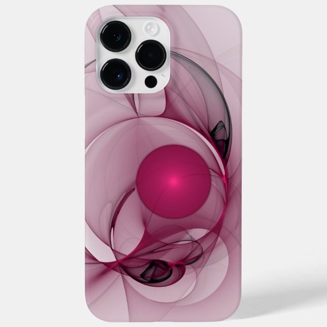 Swinging Fractal, Modern Abstract Berry Pink Art Case-Mate iPhone Case (Back)