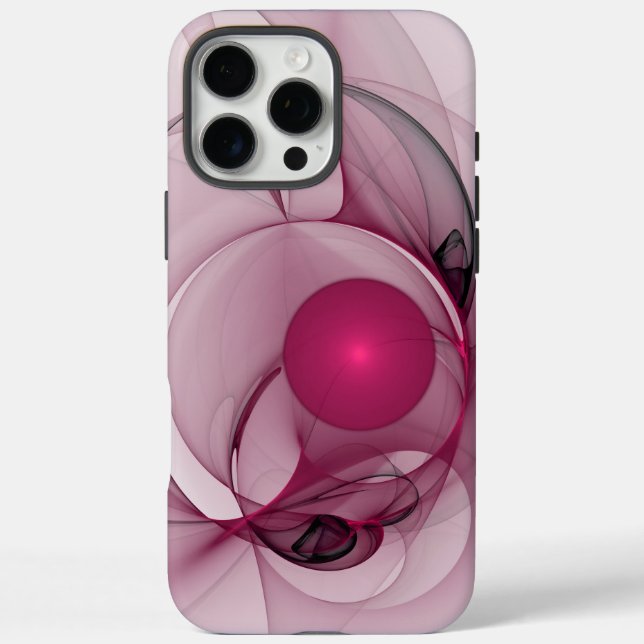 Swinging Fractal, Modern Abstract Berry Pink Art Case-Mate iPhone Case (Back)