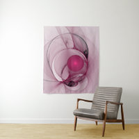 Swinging Fractal, Modern Abstract Berry Pink Art