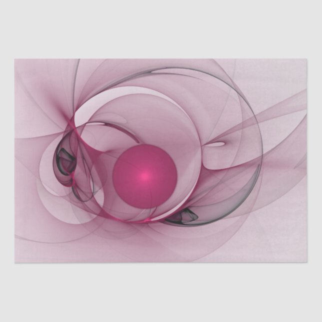 Swinging Fractal, Modern Abstract Berry Pink Art Tissue Paper (Front)