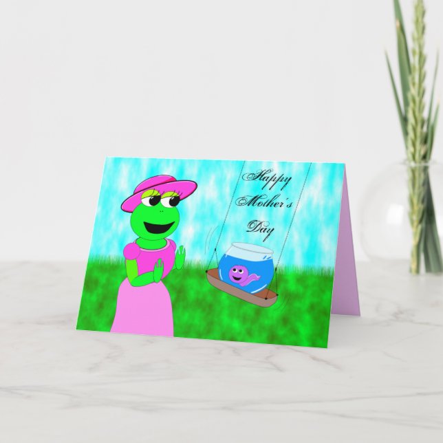 swinging frog, Mother's Day Card (Front)
