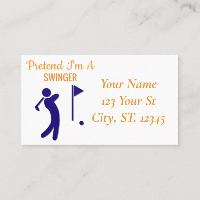 Swinging Golfer Thunder_Thunder_Cove Business Card (Back)