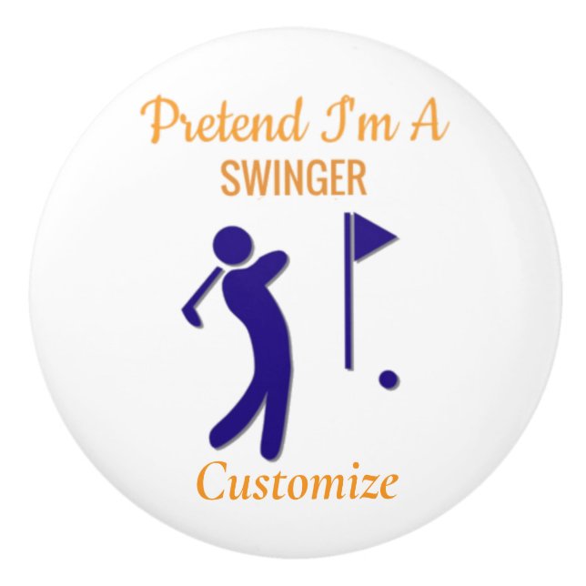 Swinging Golfer Thunder_Thunder_Cove Ceramic Knob (Front)