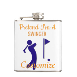 Swinging Golfer Thunder_Thunder_Cove Hip Flask
