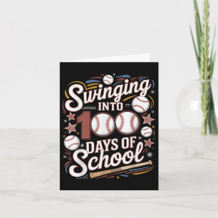 Swinging Into 100 Days Of School Baseball  Card