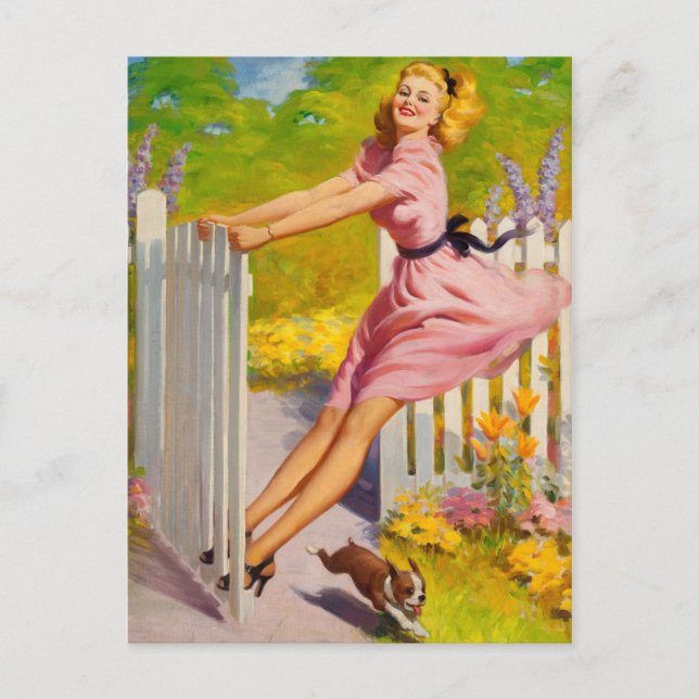 Swinging Into Summer, 1945 Postcard (Front)