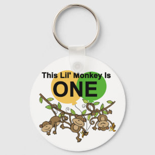 Swinging Monkeys 1st Birthday t shirts and Gifts Key Ring