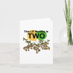 Swinging Monkeys 2nd Birthday T-shirts and Gifts Card