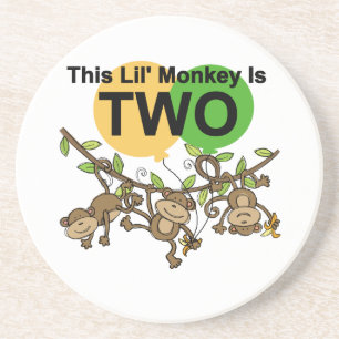 Swinging Monkeys 2nd Birthday T-shirts and Gifts Coaster