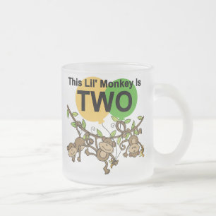 Swinging Monkeys 2nd Birthday T-shirts and Gifts Frosted Glass Coffee Mug